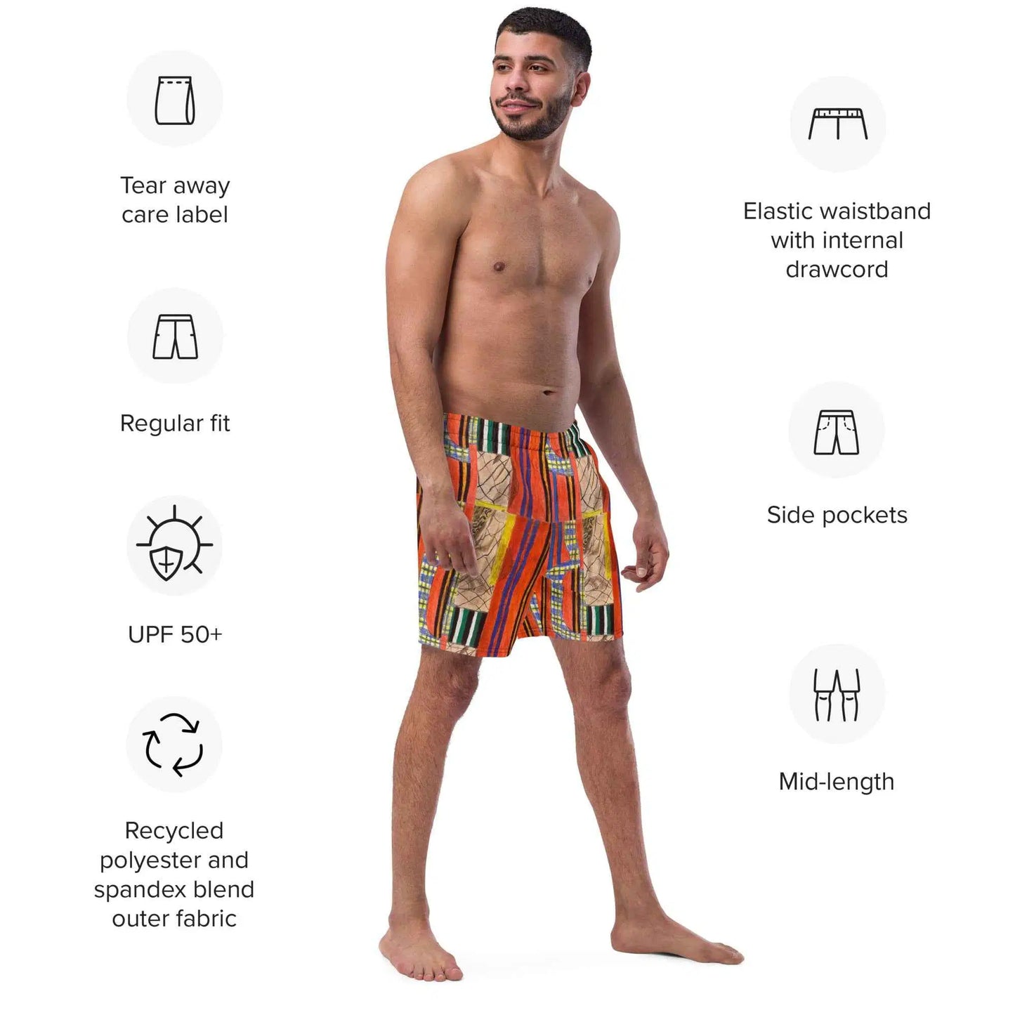 Men's Trunks - Palestine's Resilience - Folk Abstract Art