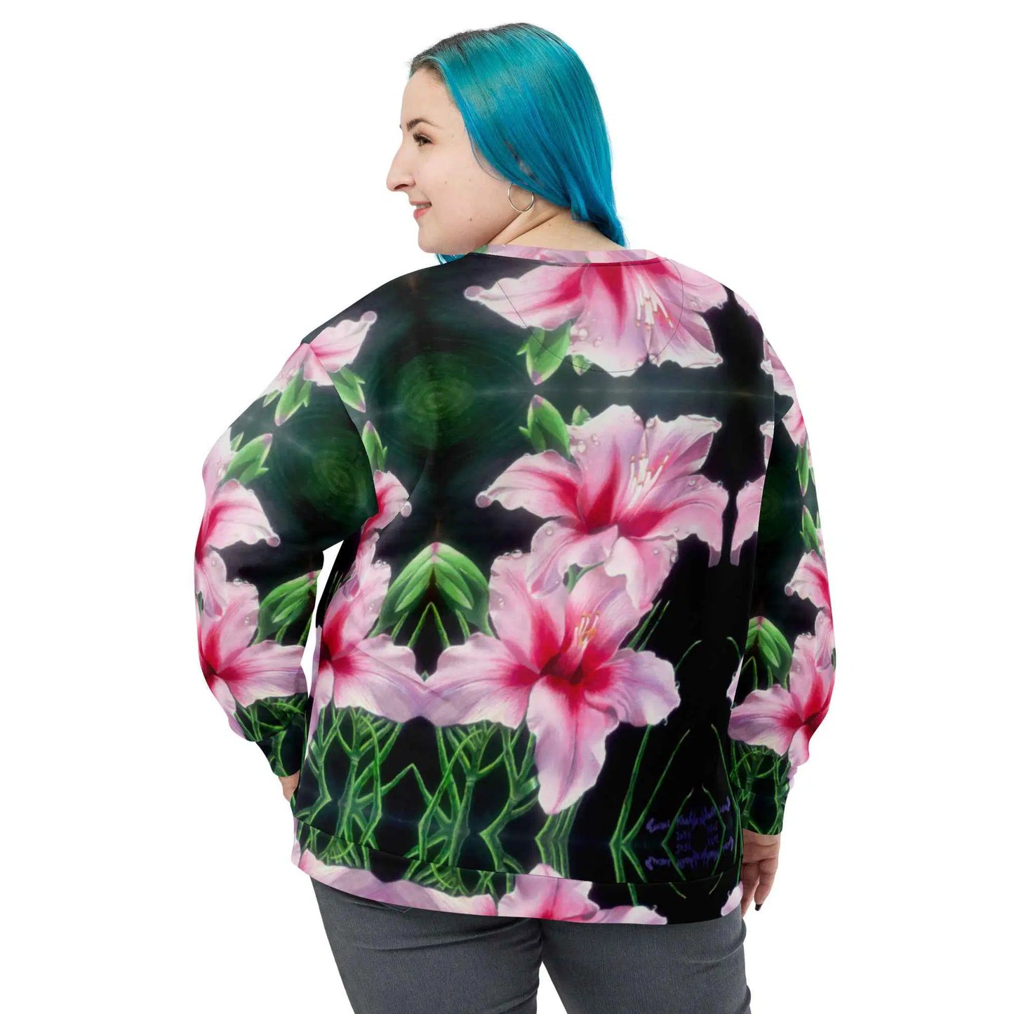 Unisex Sweatshirt - Desire - Pink Lily Floral Realism