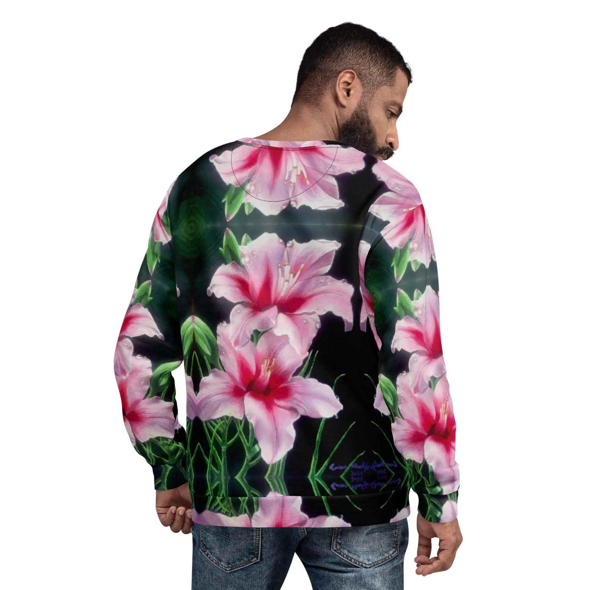 Unisex Sweatshirt - Desire - Pink Lily Floral Realism