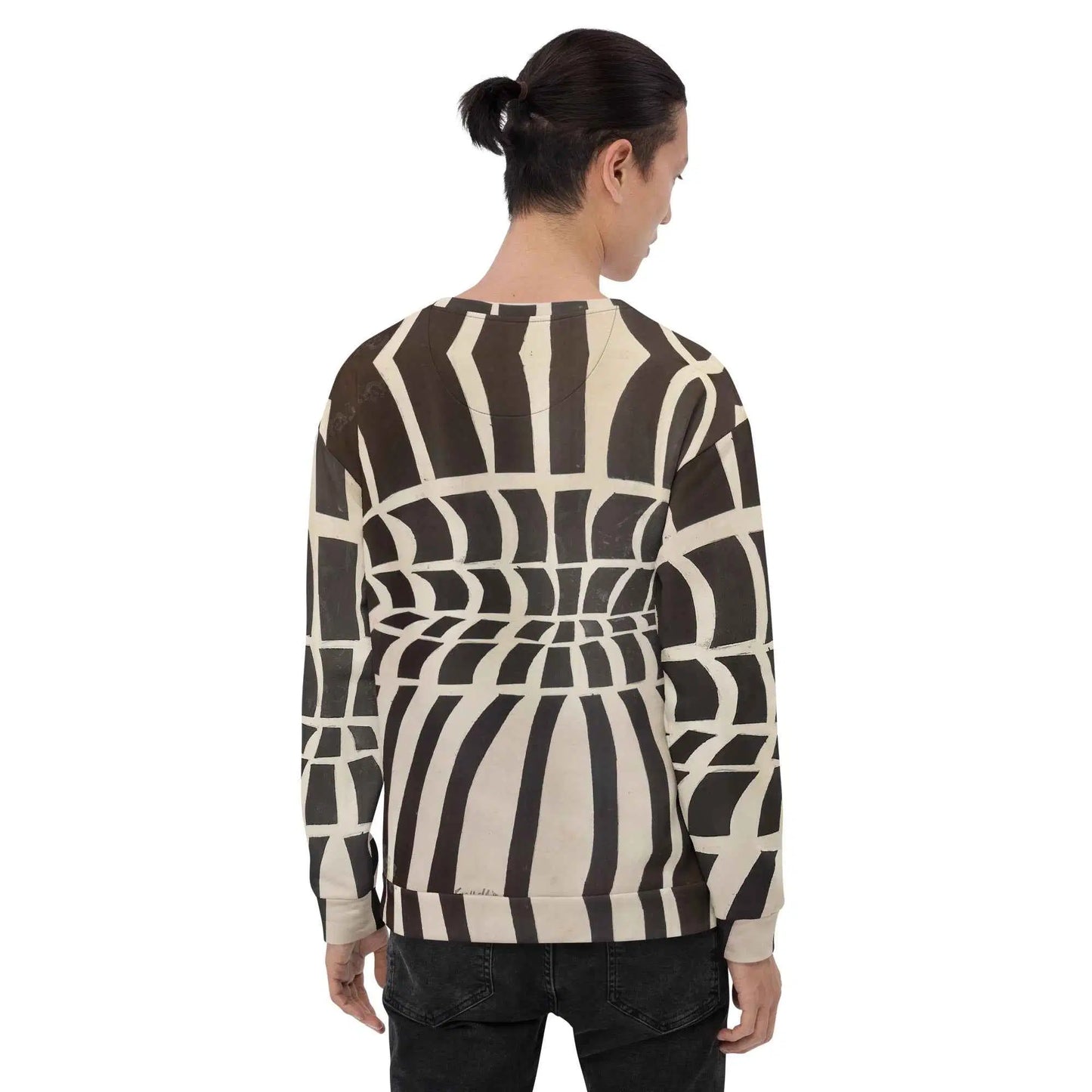 Unisex Sweatshirt - Optical Web - Black & White Illusion Art