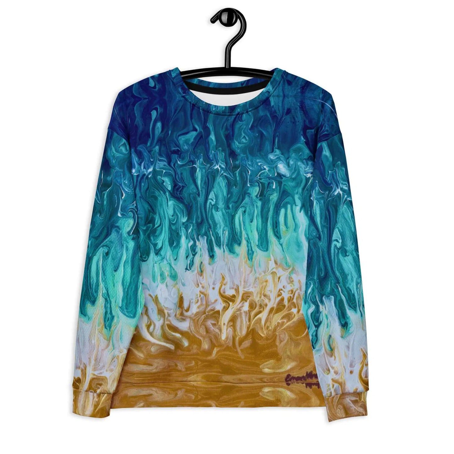 Unisex Sweatshirt - Good Tidings - Fluid Blue Gold Ocean