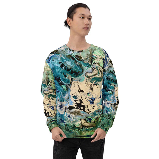 Unisex Sweatshirt - Tectonic - Fluid Abstract Geologic Art