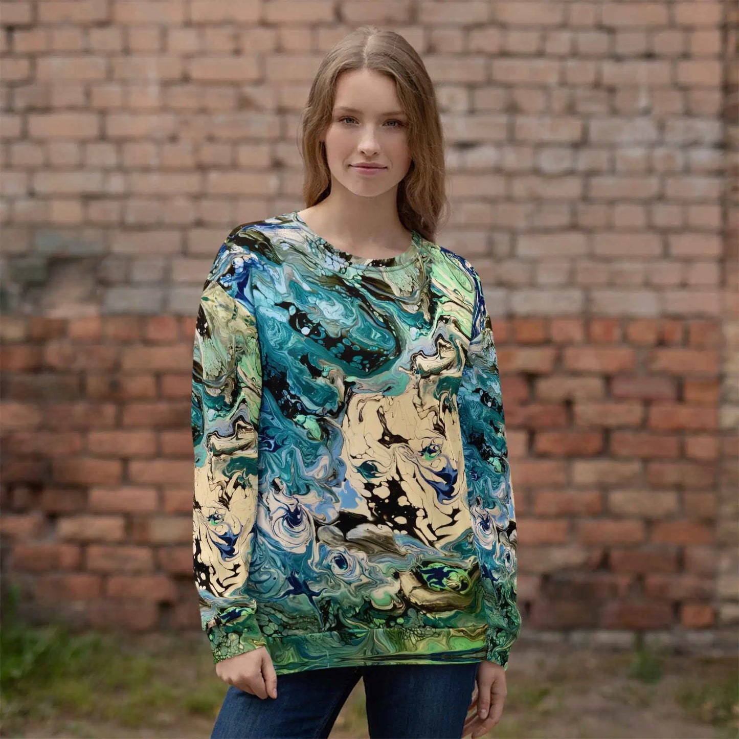 Unisex Sweatshirt - Tectonic - Fluid Abstract Geologic Art