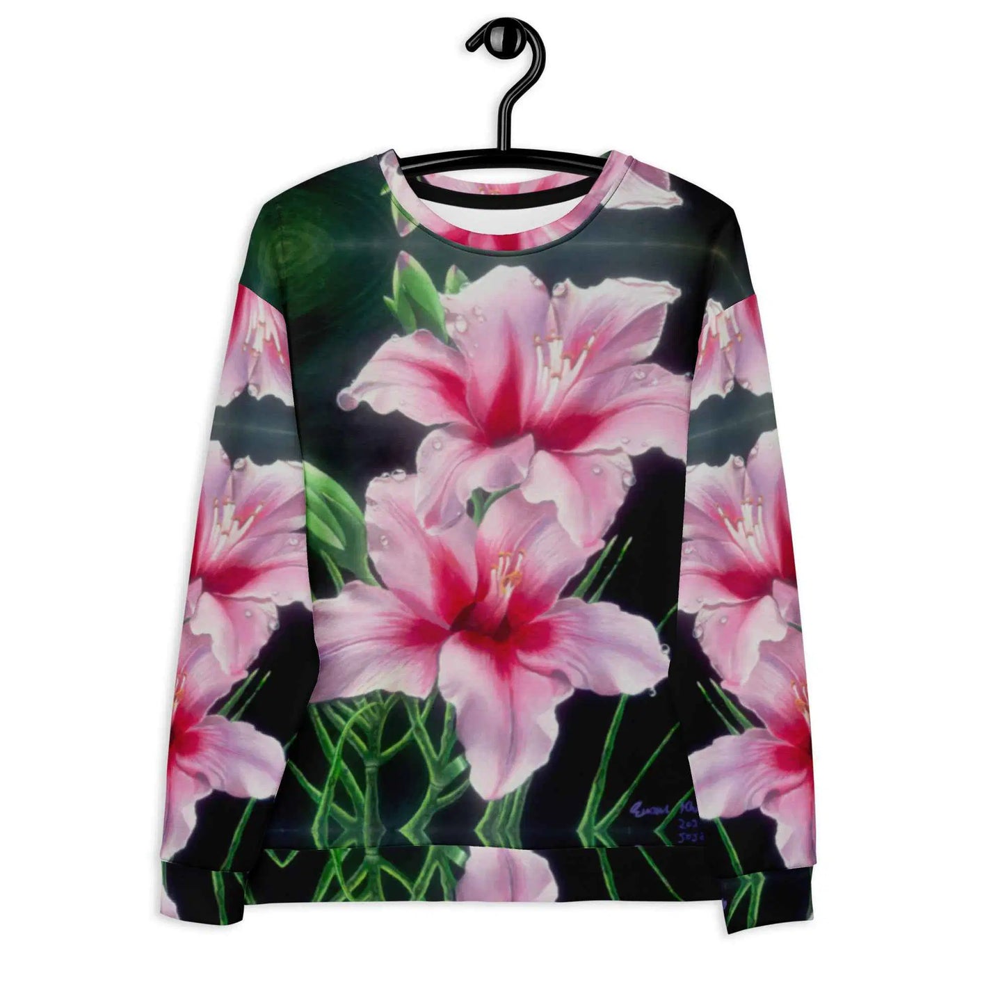 Unisex Sweatshirt - Desire - Pink Lily Floral Realism