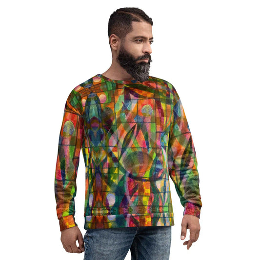 Unisex Sweatshirt - Organic Life - Colorful Geometric Art