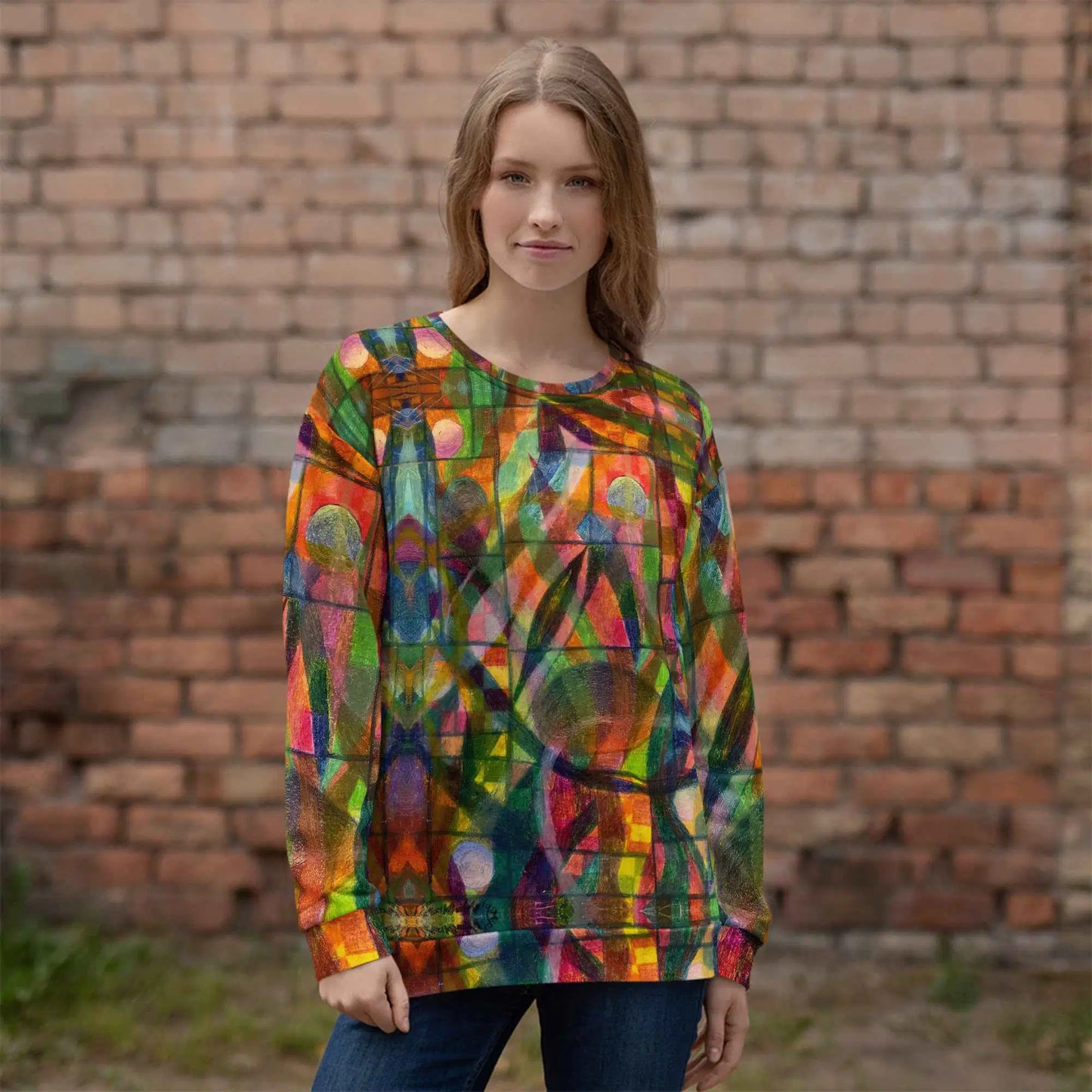 Unisex Sweatshirt - Organic Life - Colorful Geometric Art