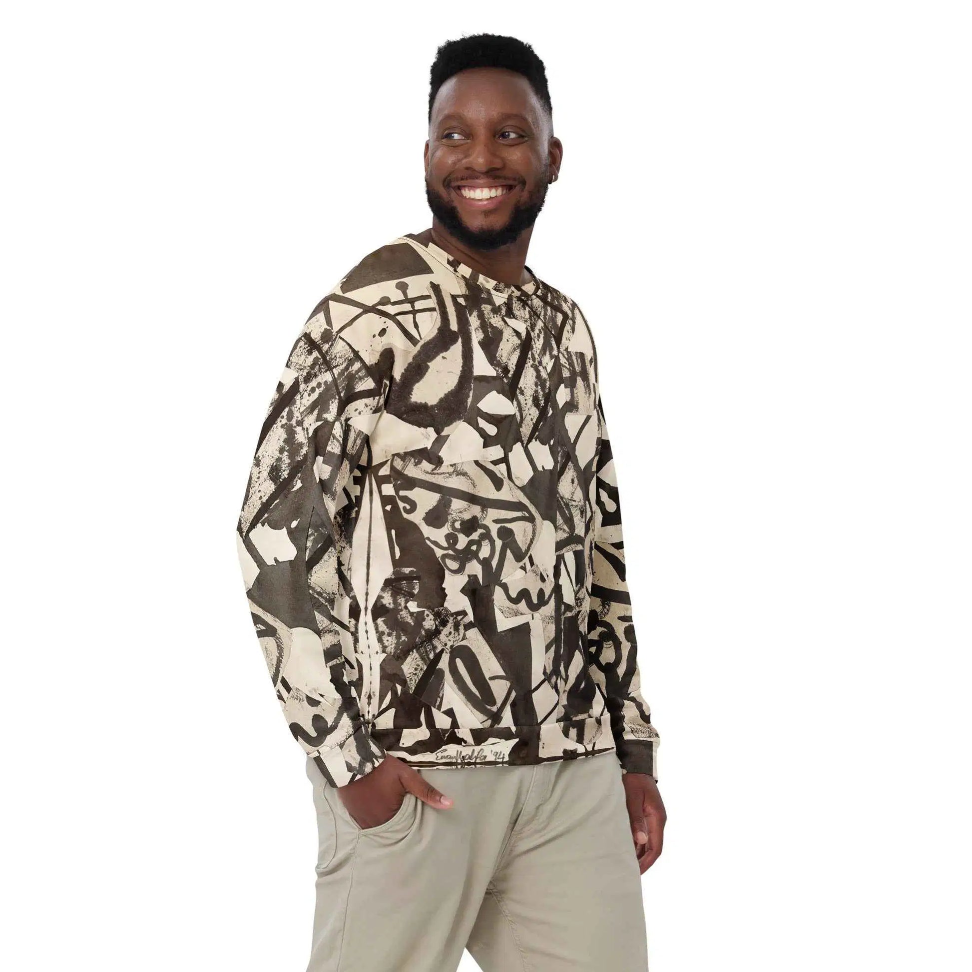 Unisex Sweatshirt - Fragments of Memory - Abstract Ink Art