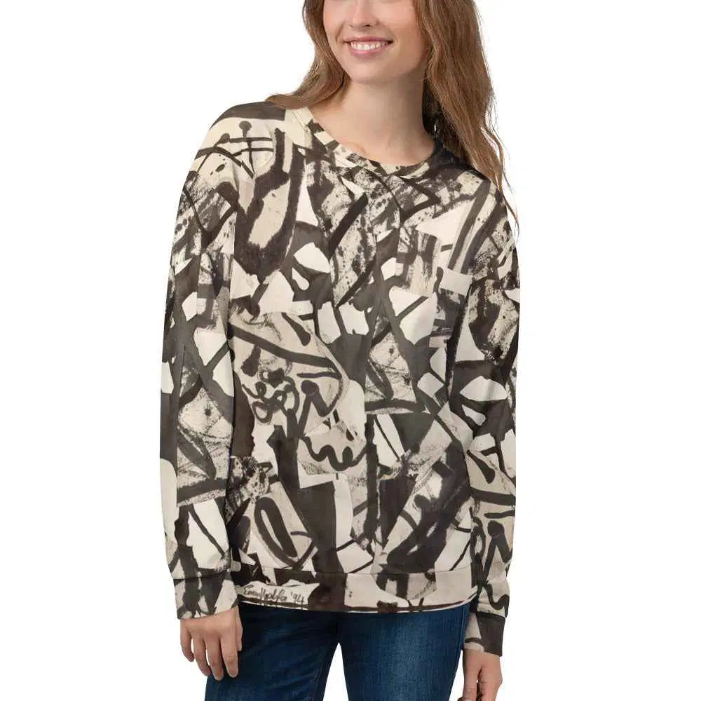 Unisex Sweatshirt - Fragments of Memory - Abstract Ink Art