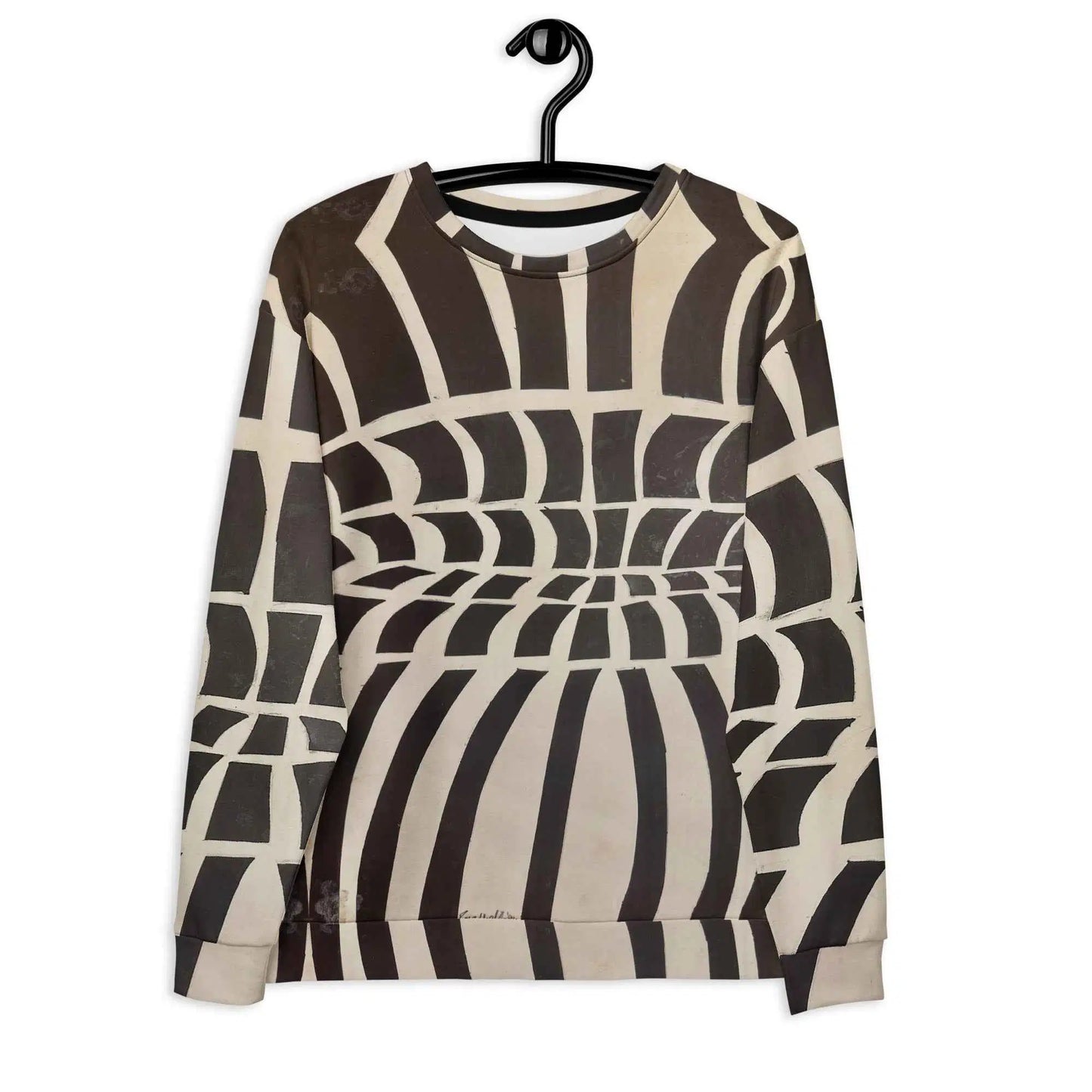 Unisex Sweatshirt - Optical Web - Black & White Illusion Art