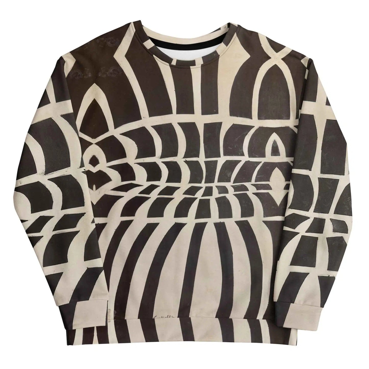Unisex Sweatshirt - Optical Web - Black & White Illusion Art
