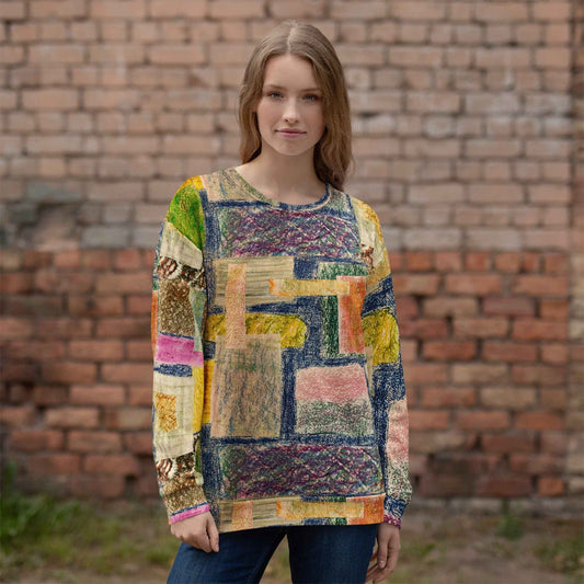 Unisex Sweatshirt - The Hearth Quilt - Folk Geometric Art