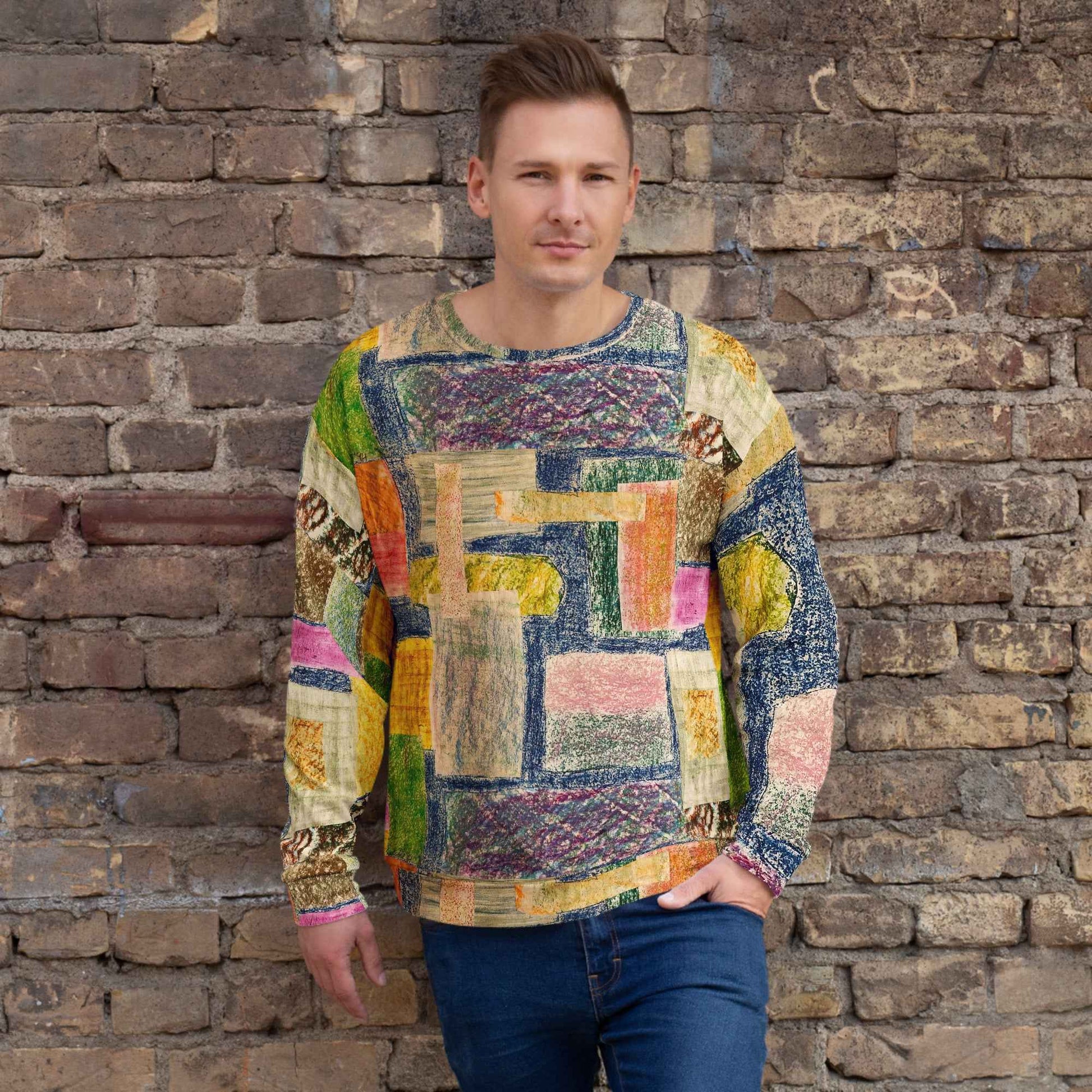 Unisex Sweatshirt - The Hearth Quilt - Folk Geometric Art