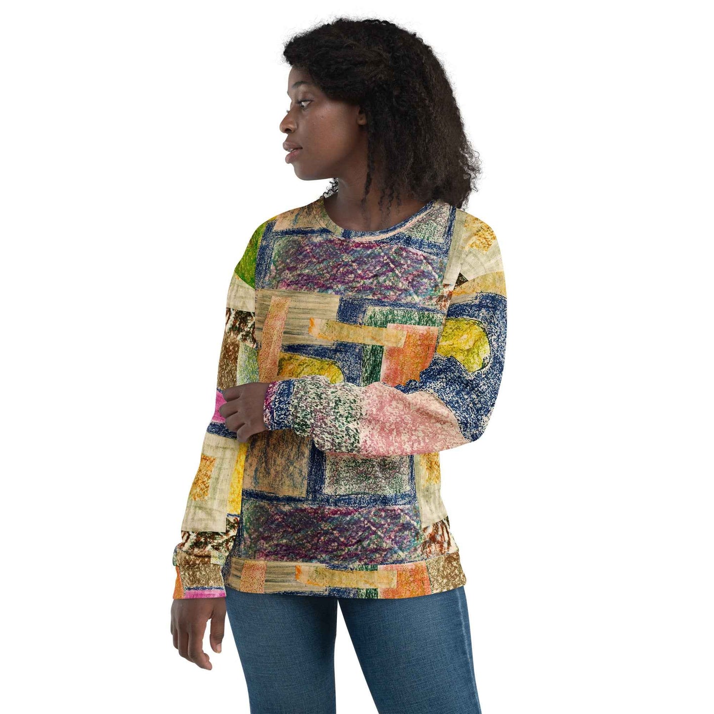 Unisex Sweatshirt - The Hearth Quilt - Folk Geometric Art