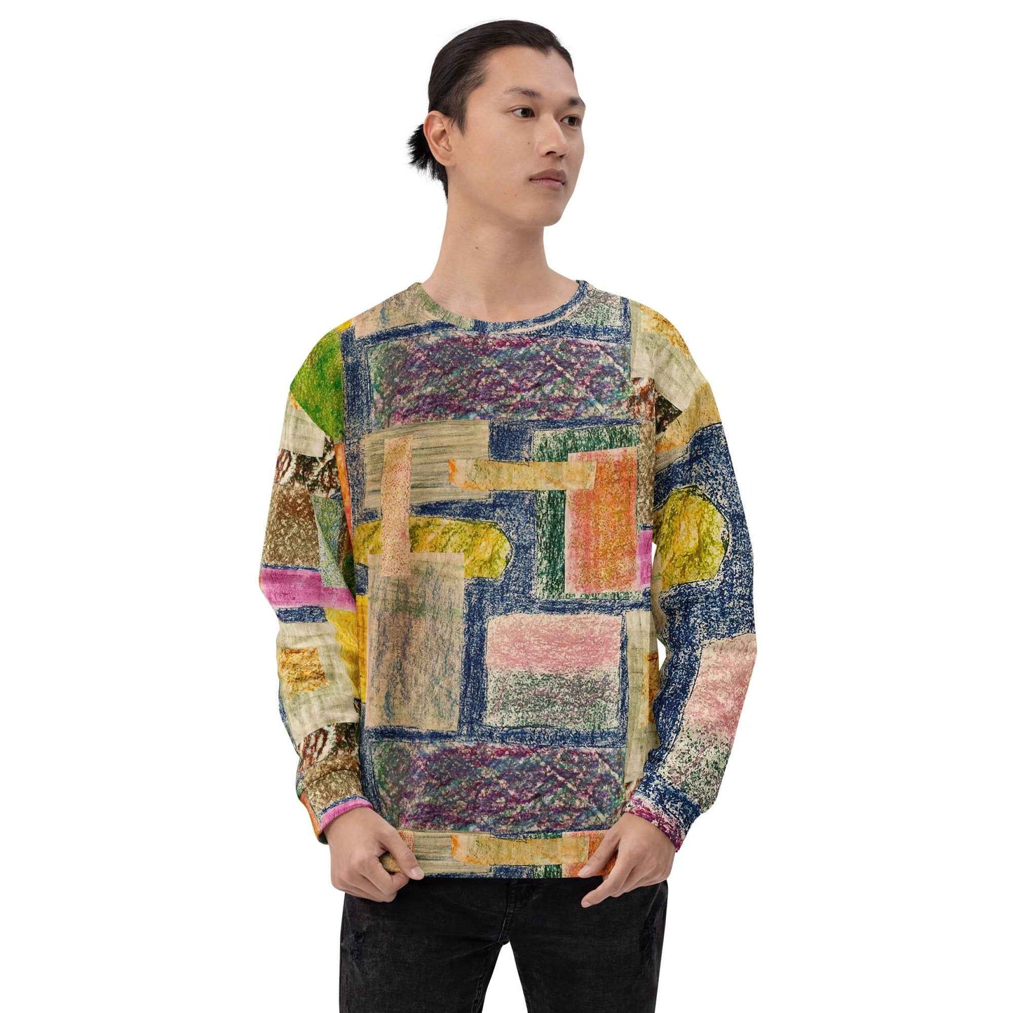 Unisex Sweatshirt - The Hearth Quilt - Folk Geometric Art