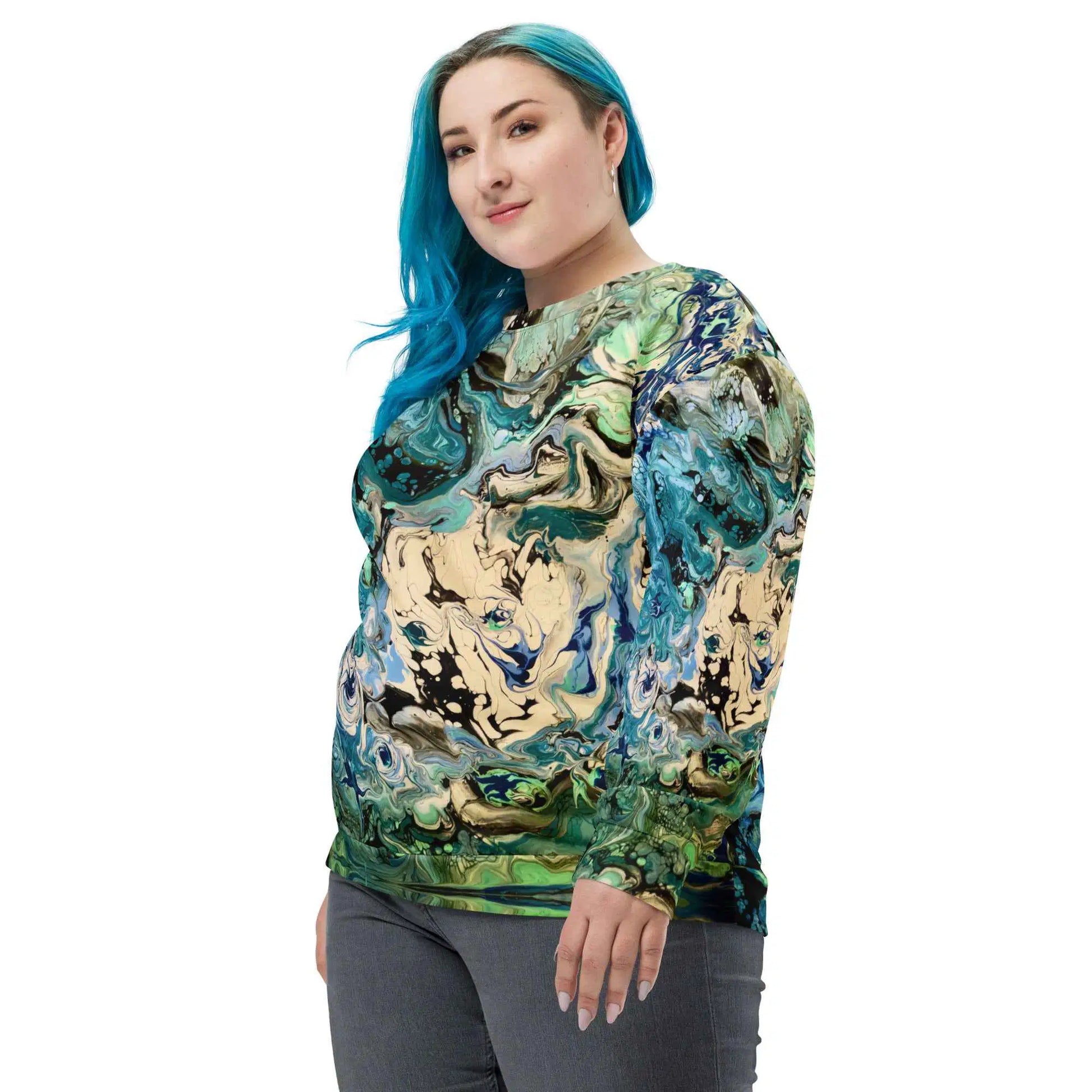 Unisex Sweatshirt - Tectonic - Fluid Abstract Geologic Art