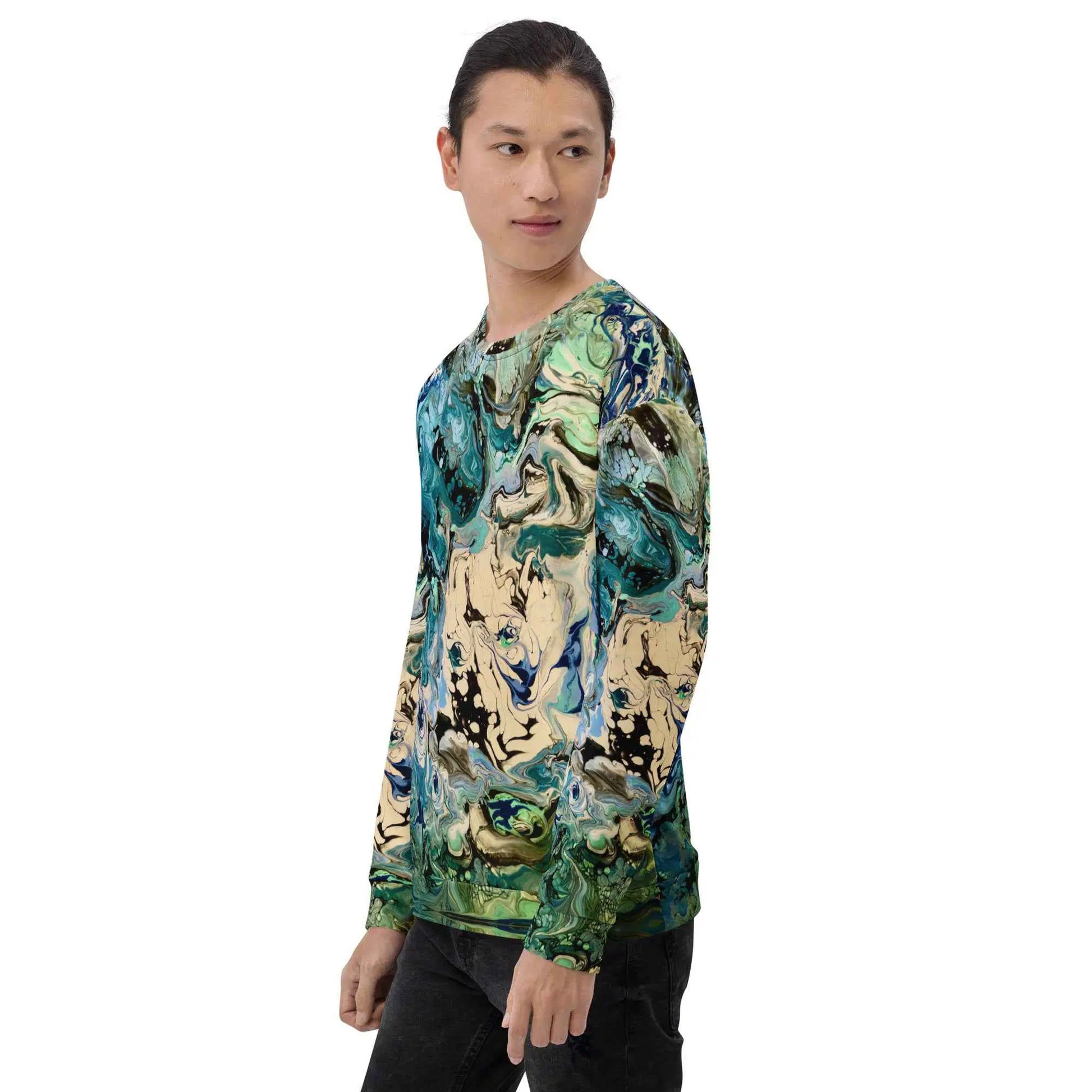 Unisex Sweatshirt - Tectonic - Fluid Abstract Geologic Art