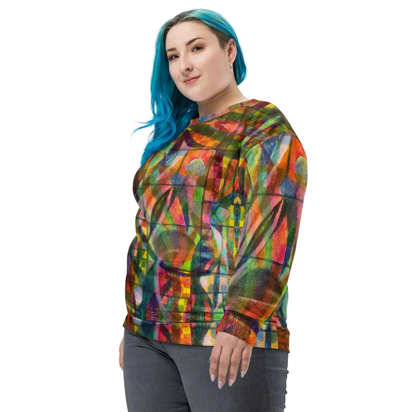 Unisex Sweatshirt - Organic Life - Colorful Geometric Art