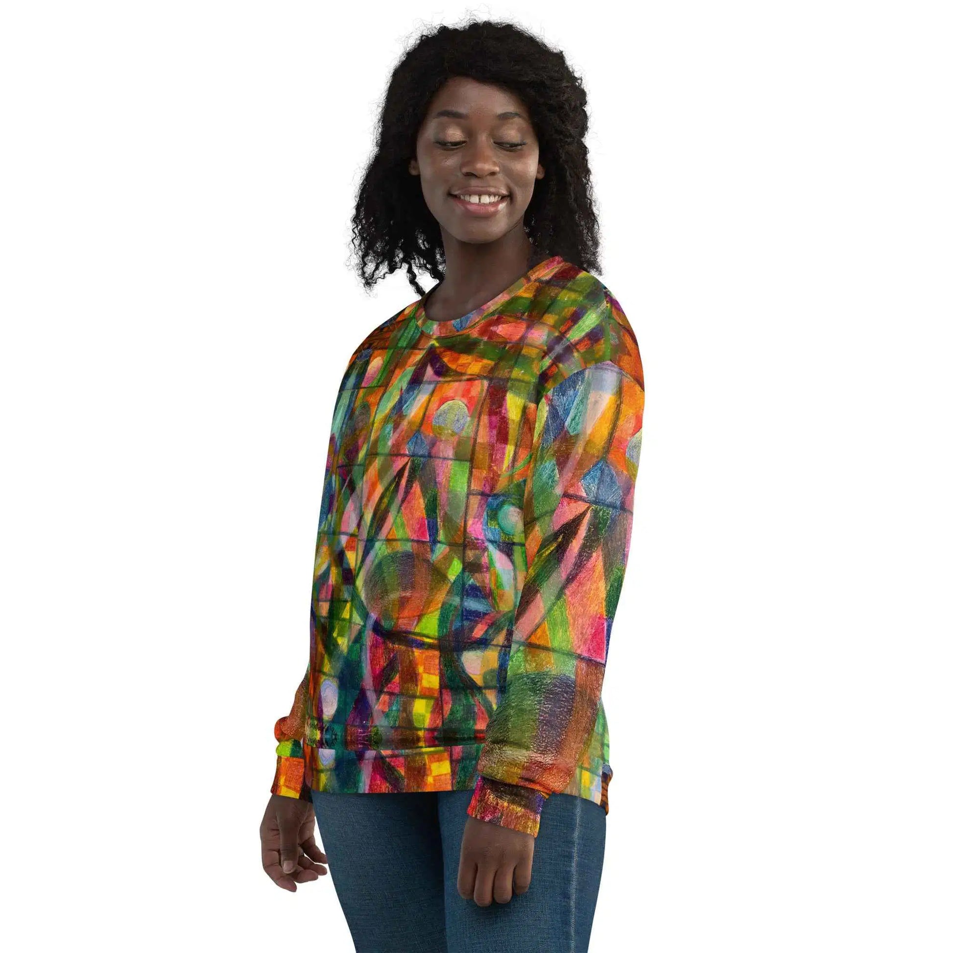 Unisex Sweatshirt - Organic Life - Colorful Geometric Art