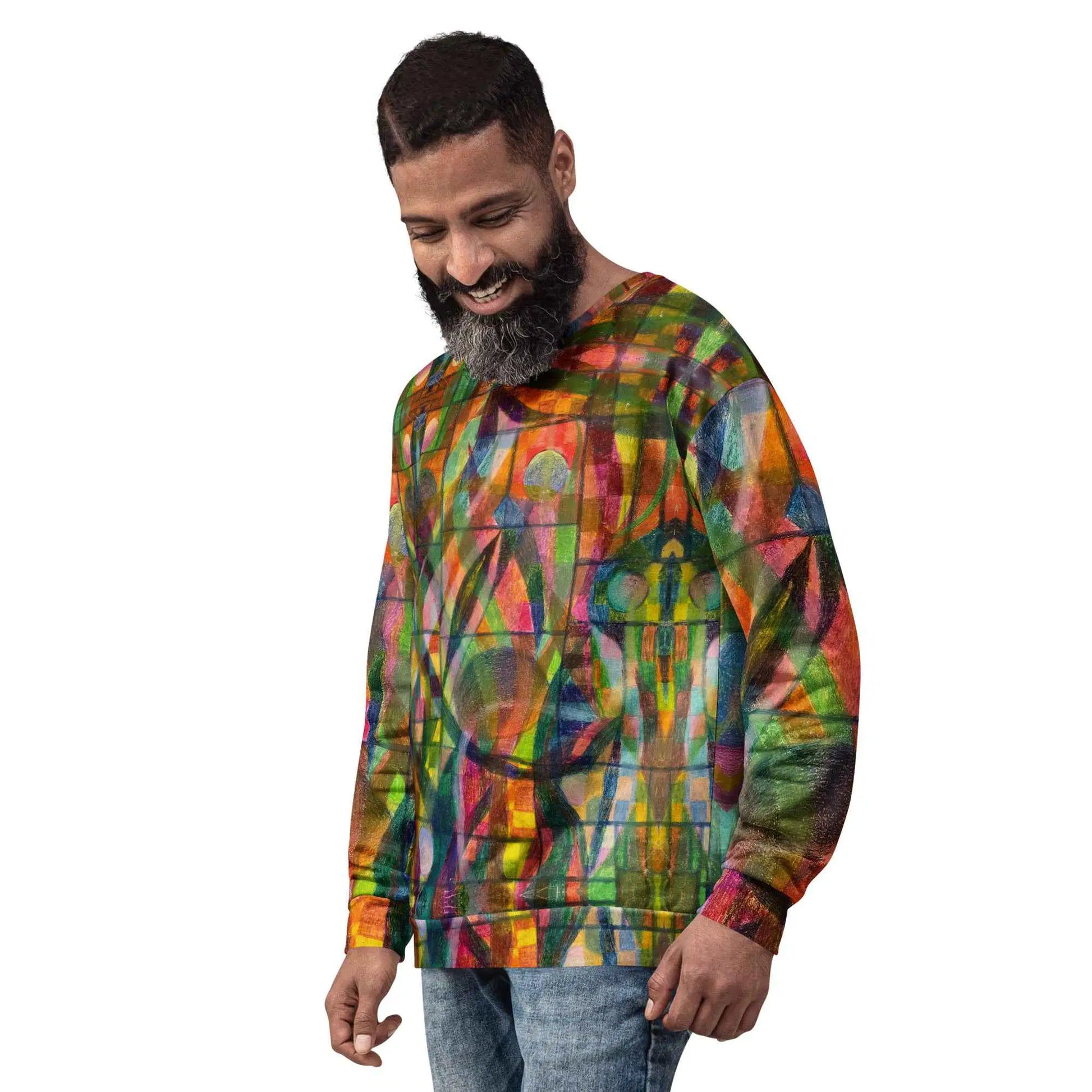 Unisex Sweatshirt - Organic Life - Colorful Geometric Art