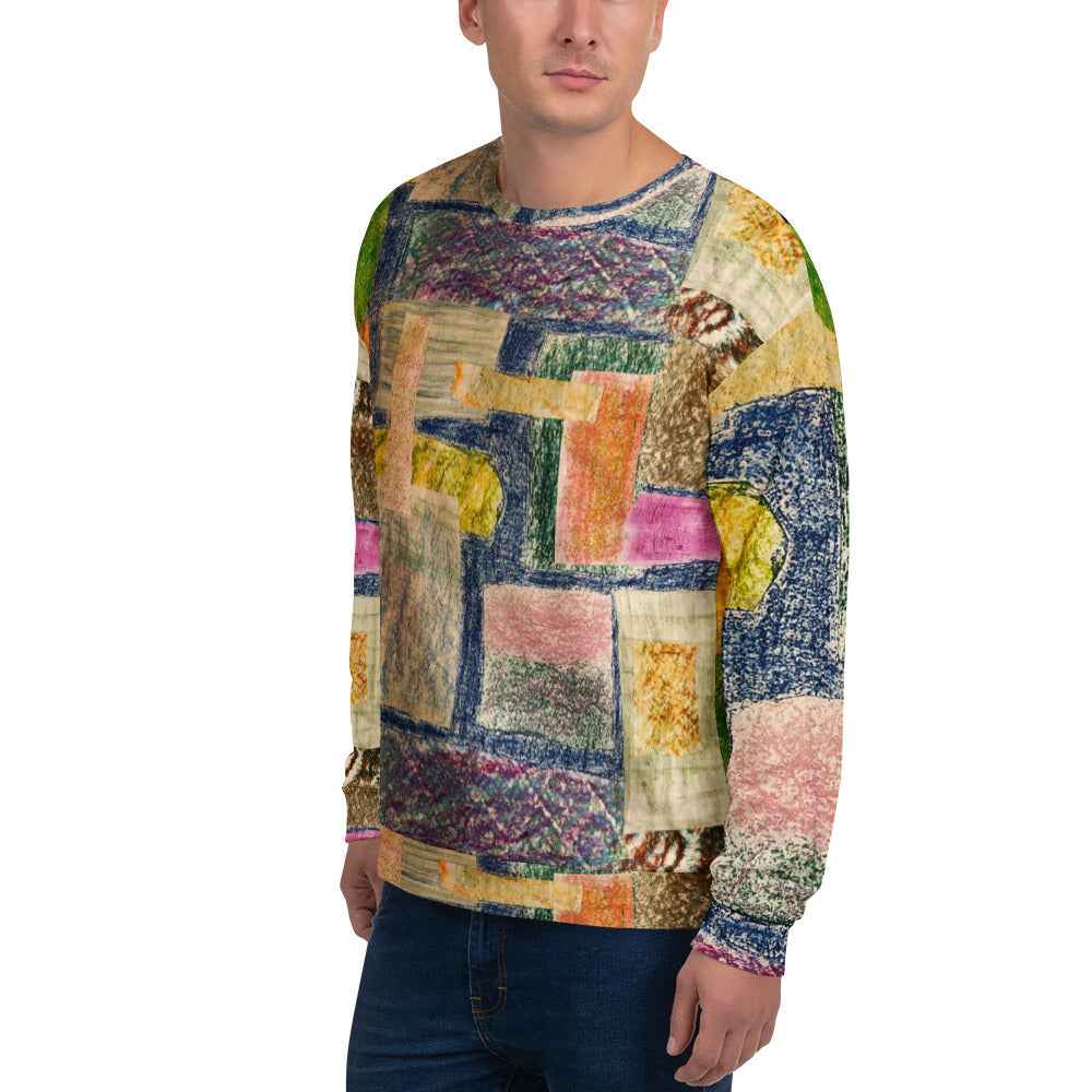 Unisex Sweatshirt - The Hearth Quilt - Folk Geometric Art