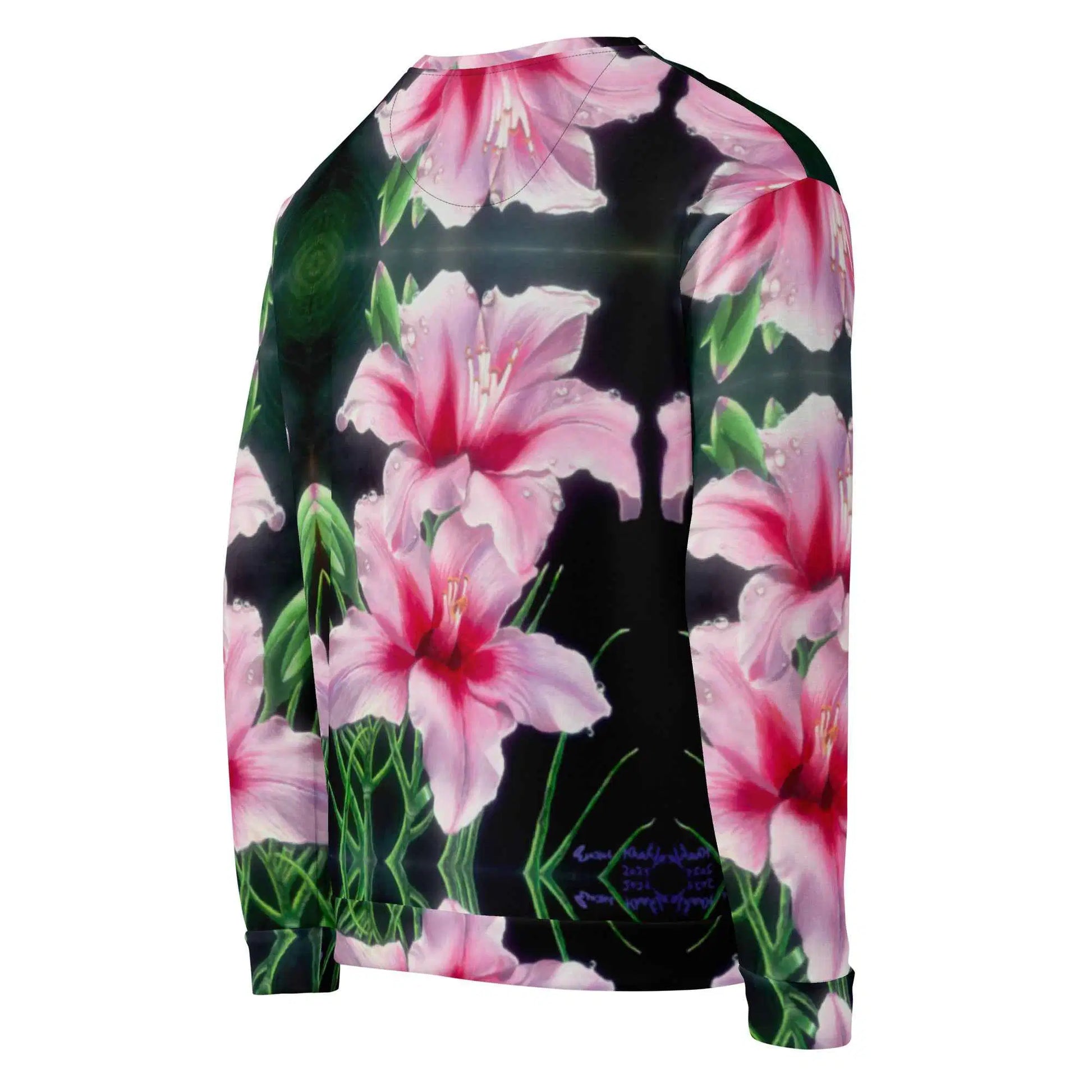 Unisex Sweatshirt - Desire - Pink Lily Floral Realism