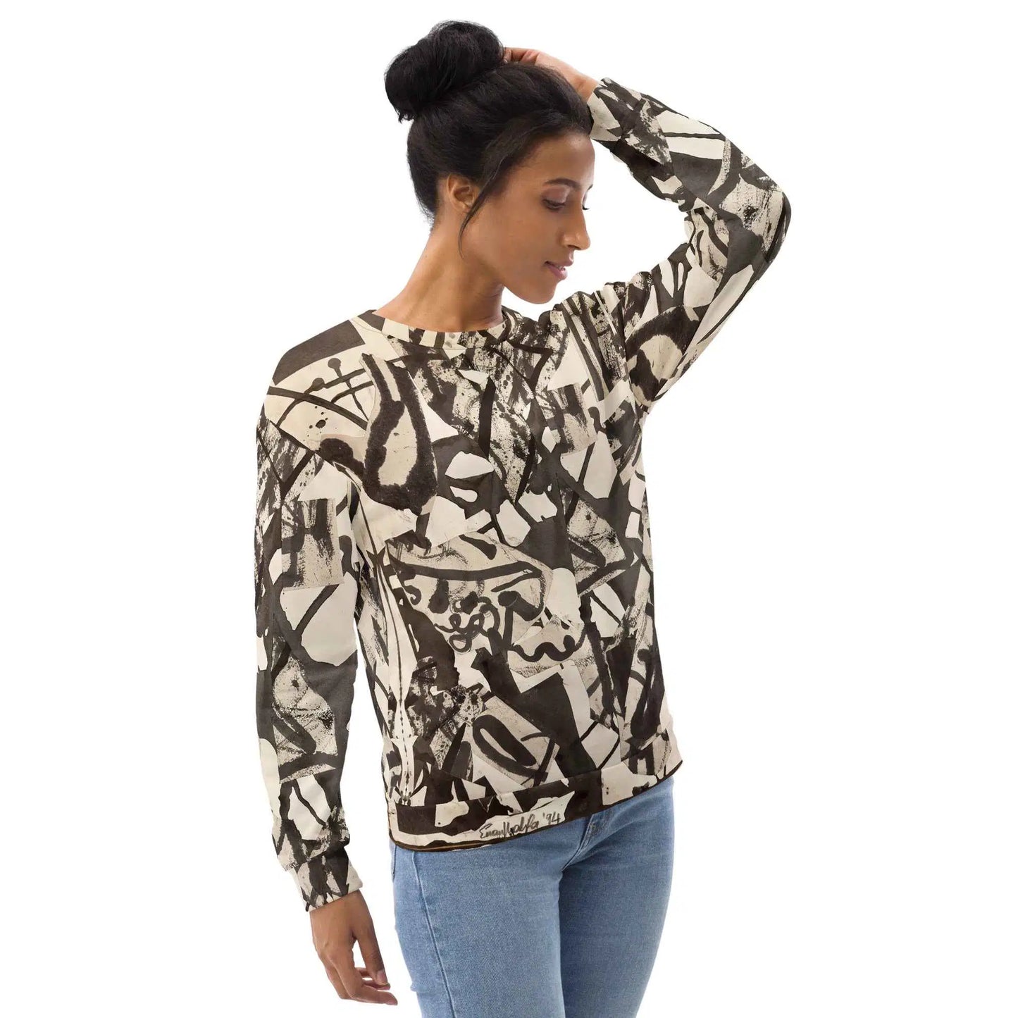 Unisex Sweatshirt - Fragments of Memory - Abstract Ink Art