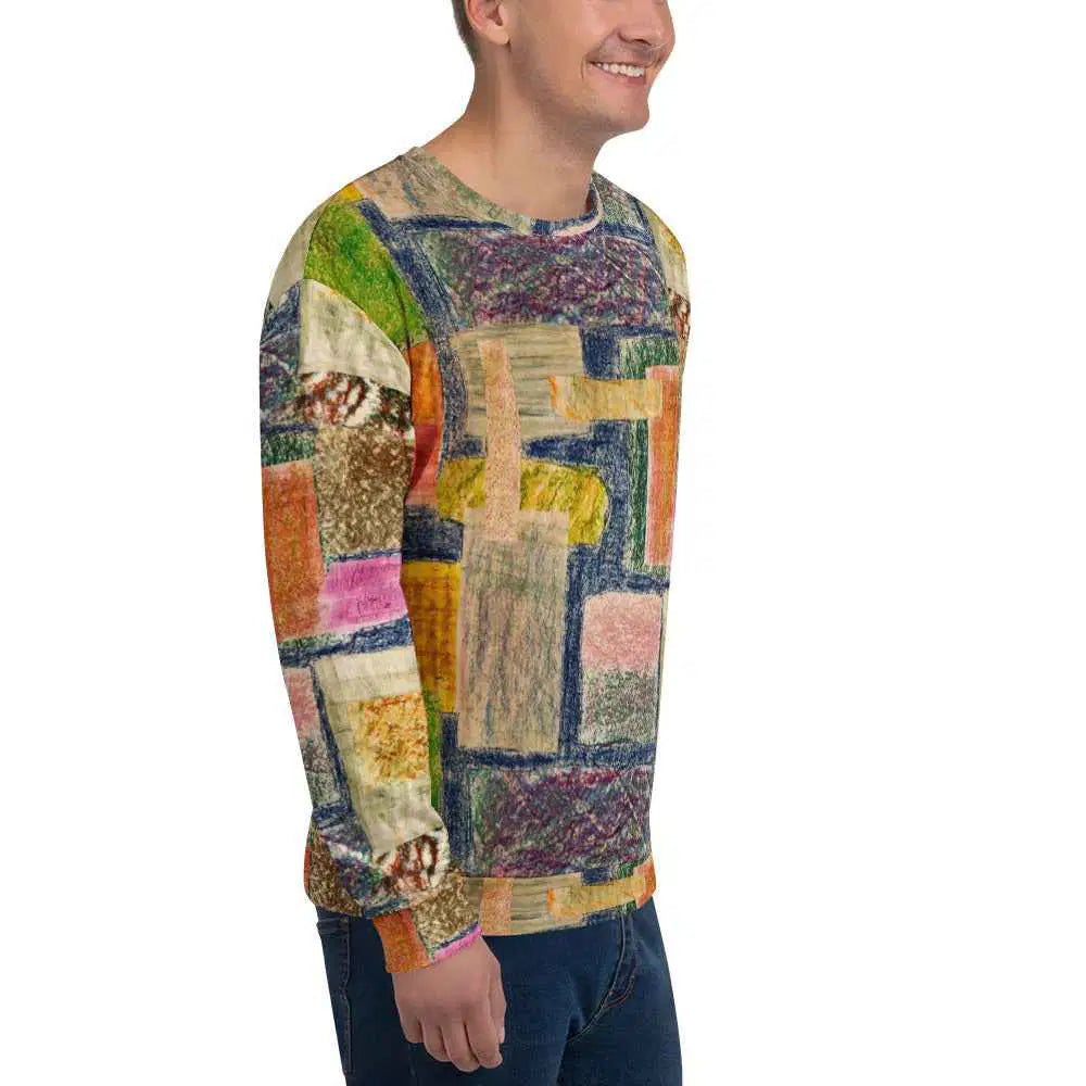 Unisex Sweatshirt - The Hearth Quilt - Folk Geometric Art