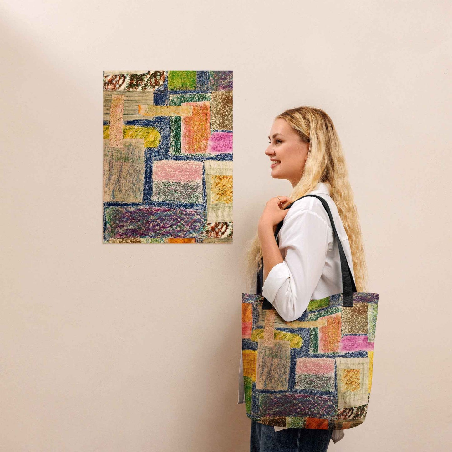 Tote Bag - The Hearth Quilt - Folk Patchwork Art