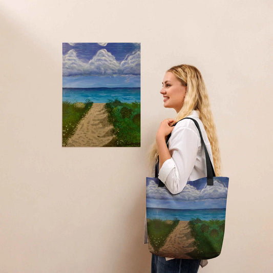 Tote Bag - Edge of Calm - Coastal Pathway Scene
