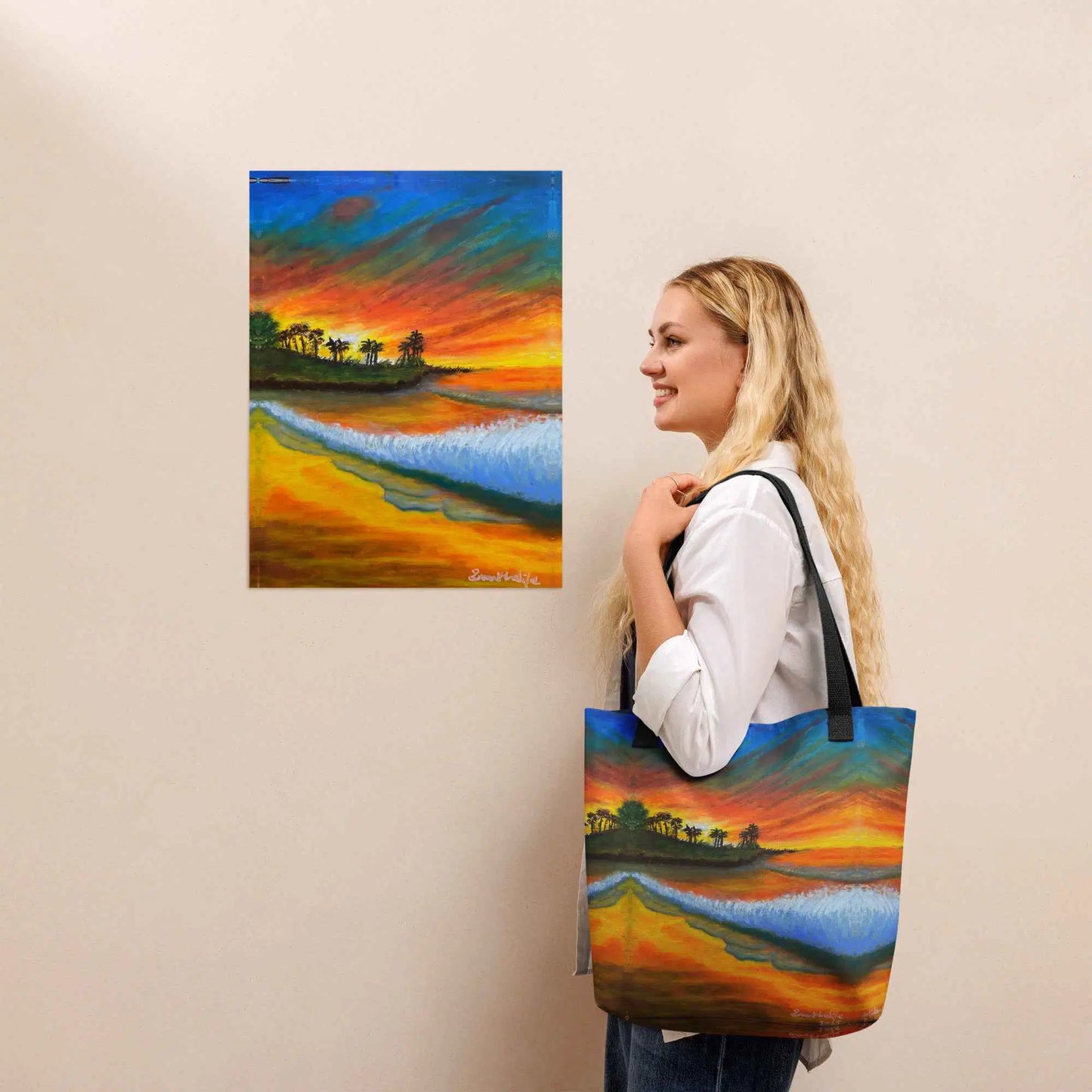 Tote Bag - Day Blazed - Tropical Sunset Palm Tree