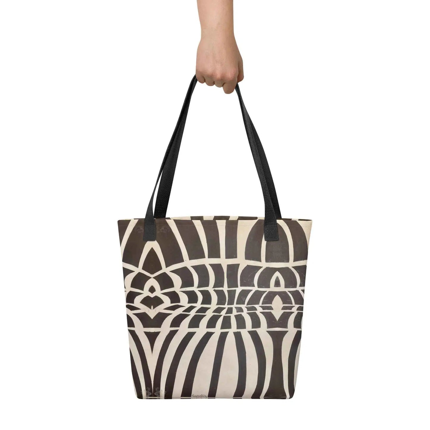 Tote Bag - Optical Web - Op Art Black & White Illusion