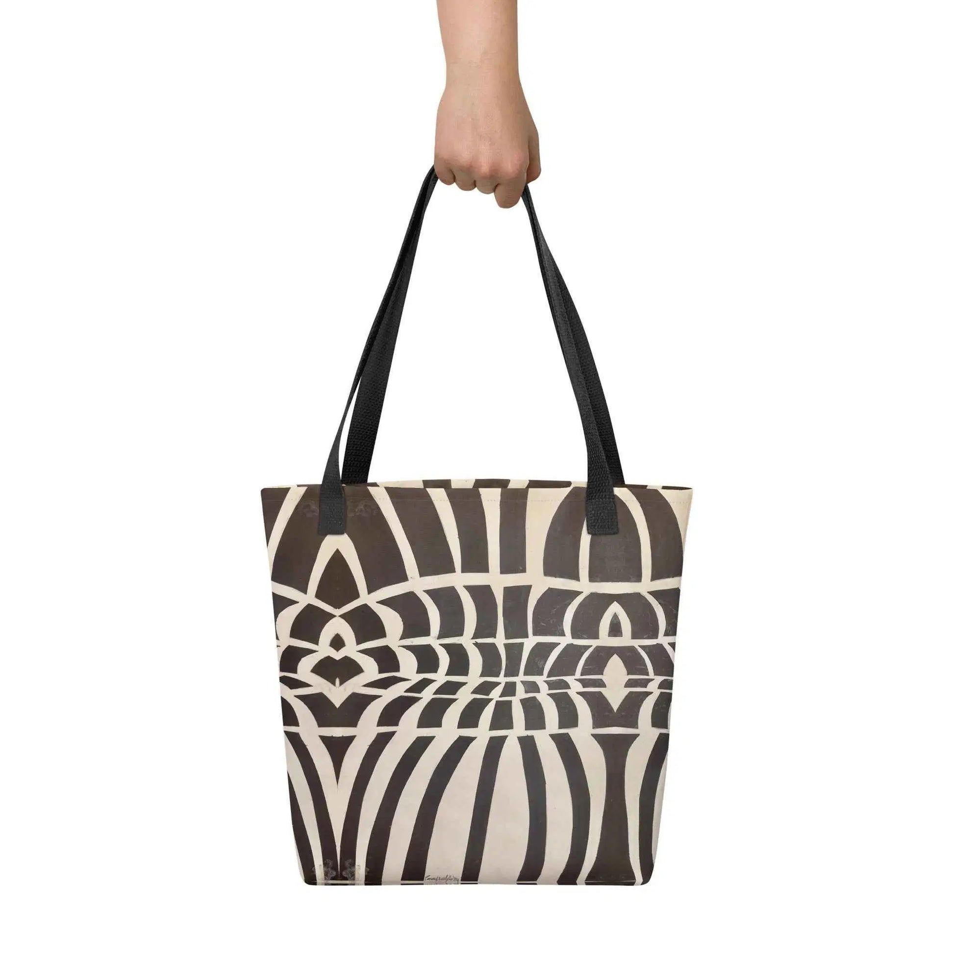 Tote Bag - Optical Web - Op Art Black & White Illusion
