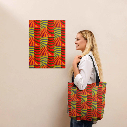 Tote Bag - No Brake Zone - Op Art Geometric Motion