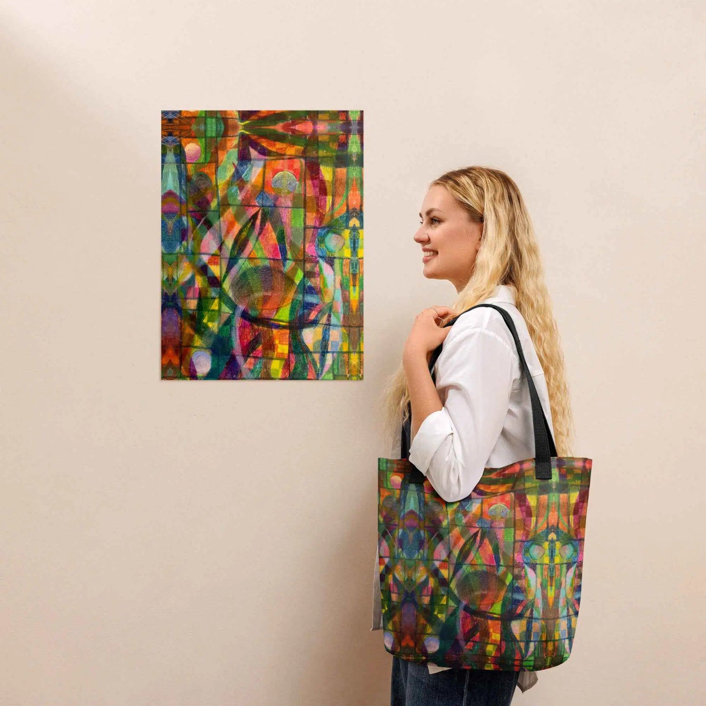 Tote Bag - Organic Life - Abstract Colorful Geometric