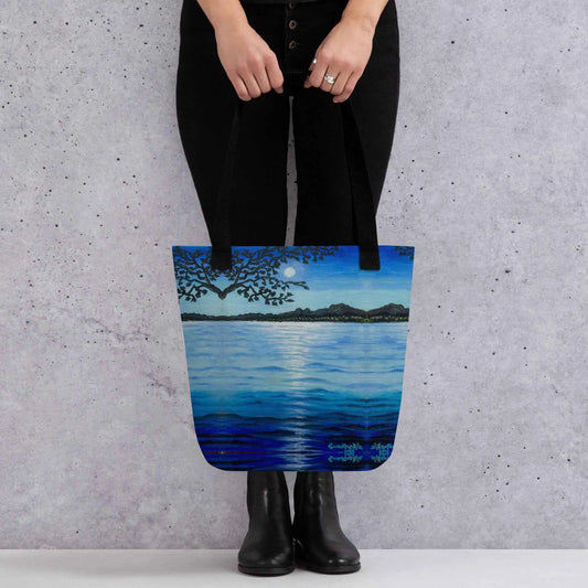 Tote Bag - Nocturned - Tonalism Moonlit Night Scene