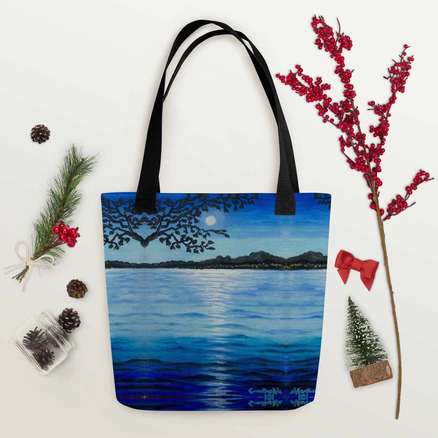 Tote Bag - Nocturned - Tonalism Moonlit Night Scene