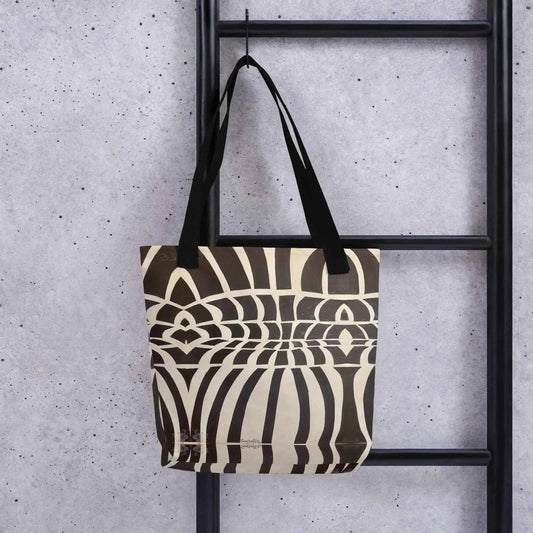 Tote Bag - Optical Web - Op Art Black & White Illusion