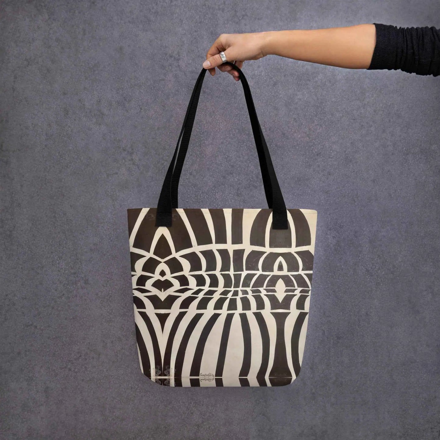 Tote Bag - Optical Web - Op Art Black & White Illusion