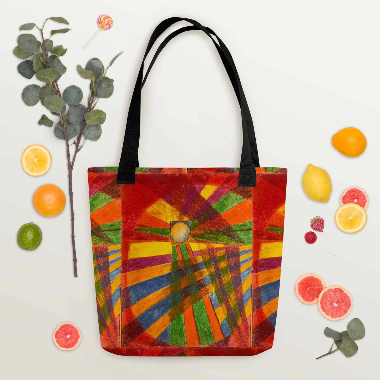 Tote Bag - Solar Burst - Colourful Geometric Abstract