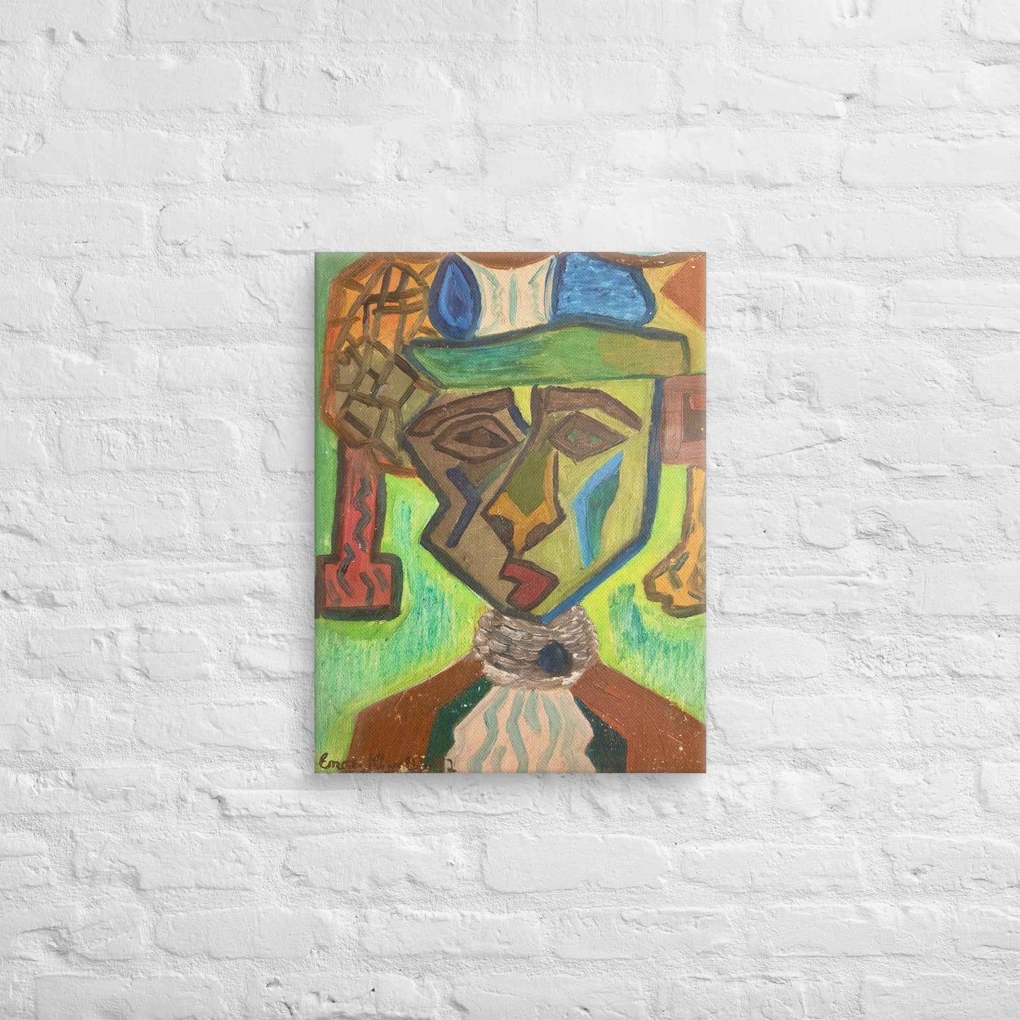Canvas Print - Fragmented Soul - Cubist Figure Portrait - Eman's Gallery
