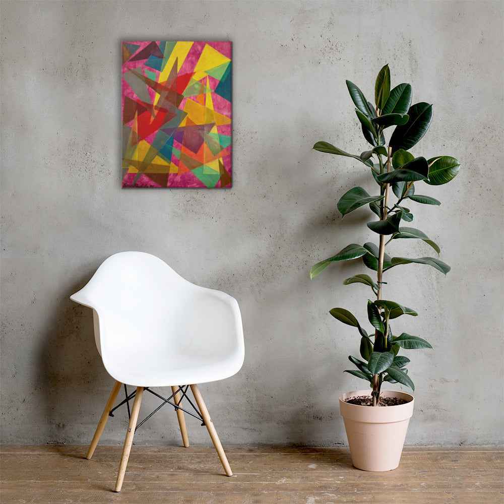Original Oil Painting - In The Wine Glass - Geometric Colors - Eman's Gallery