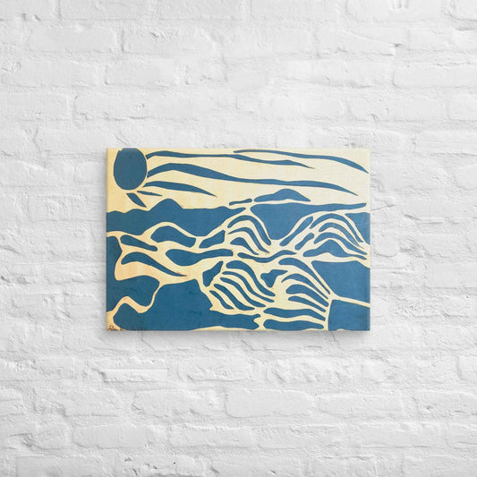 Original Collage - Blue Airwaves - Minimalist Abstract Ocean - Eman's Gallery