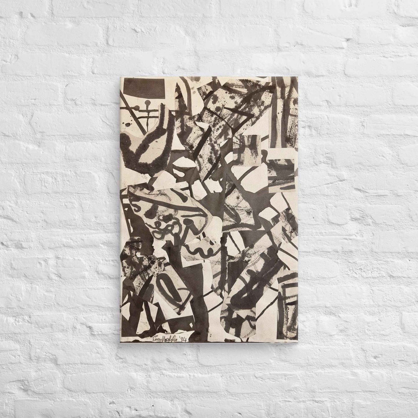 Original Collage - Fragments of Memory - Abstract Ink Splash - Eman's Gallery