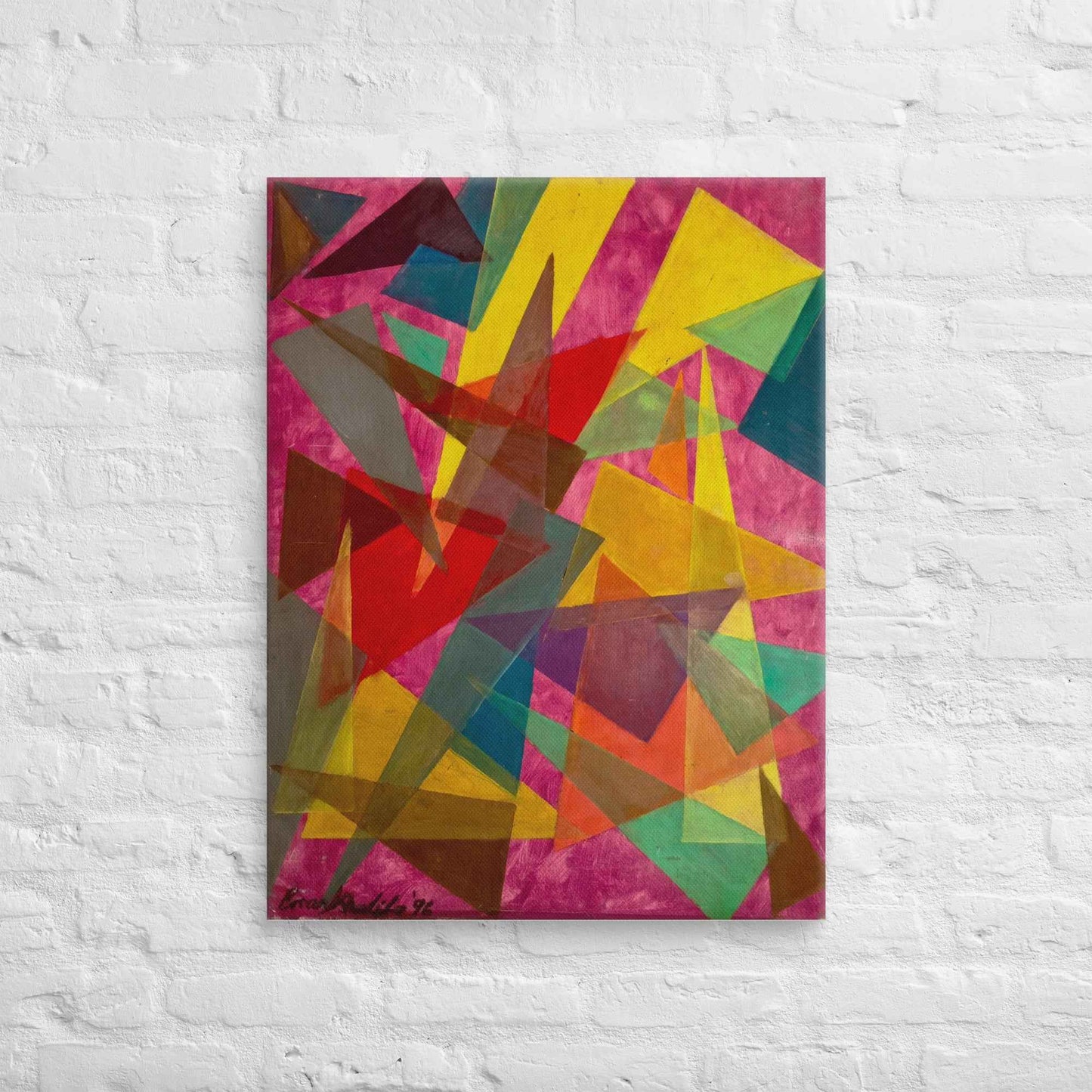 Original Oil Painting - In The Wine Glass - Geometric Colors - Eman's Gallery