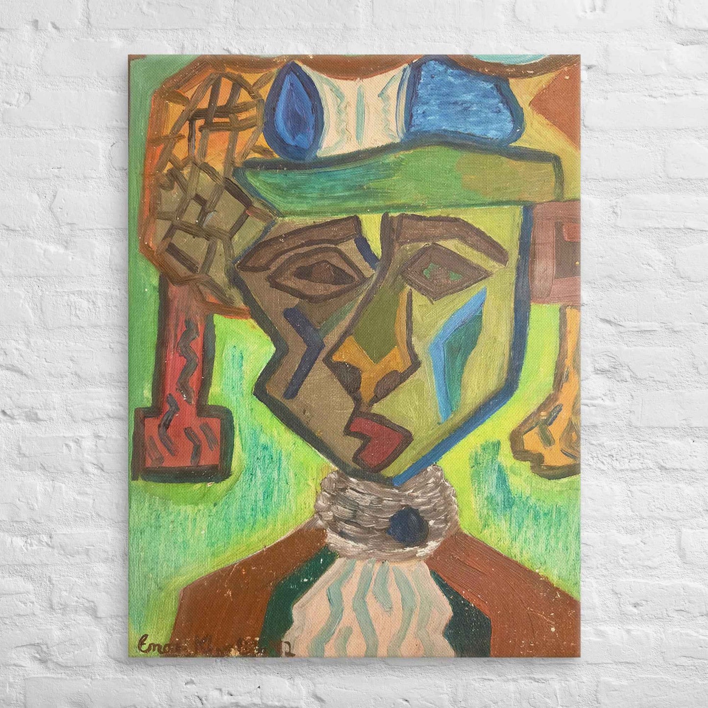 Canvas Print - Fragmented Soul - Cubist Figure Portrait - Eman's Gallery