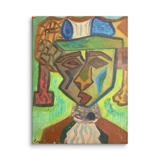 Canvas Print - Fragmented Soul - Cubist Figure Portrait - Eman's Gallery