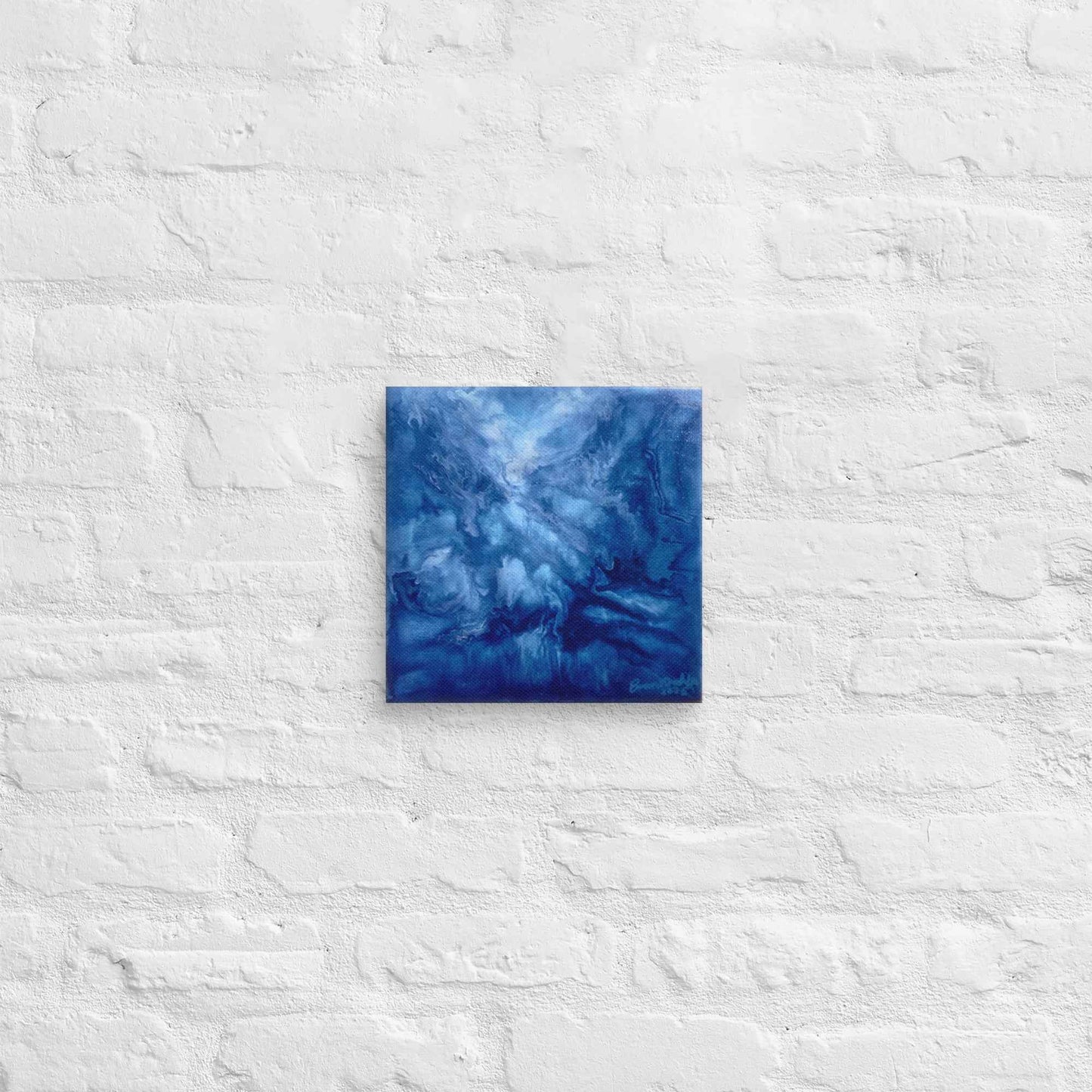 Canvas Print - Thunder - Fluid Abstract Blue Storm Art