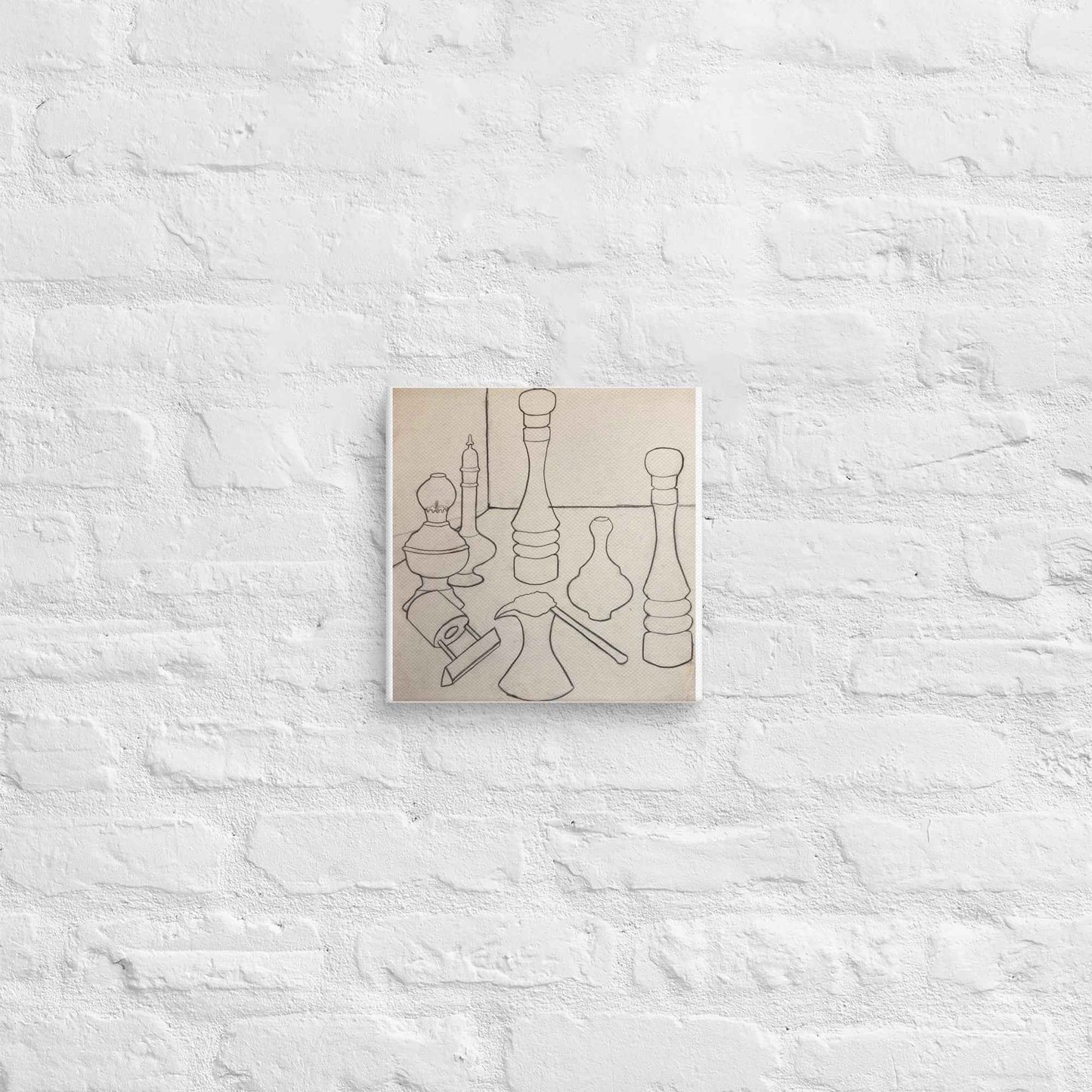 Canvas Print - Contours of Orient - Monochrome Outline