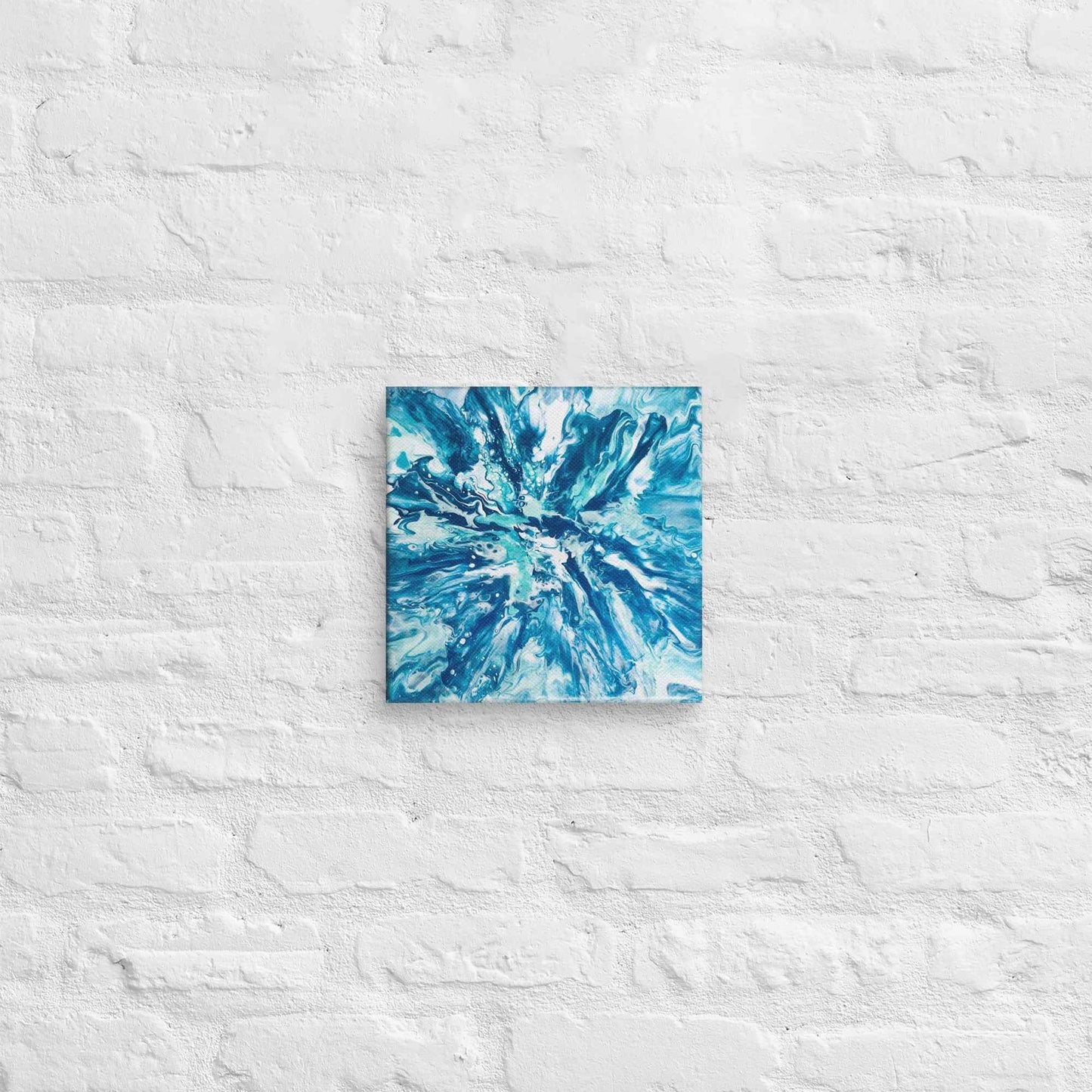 Canvas Print - Riptide - Fluid Abstract Exploding Blue Wave
