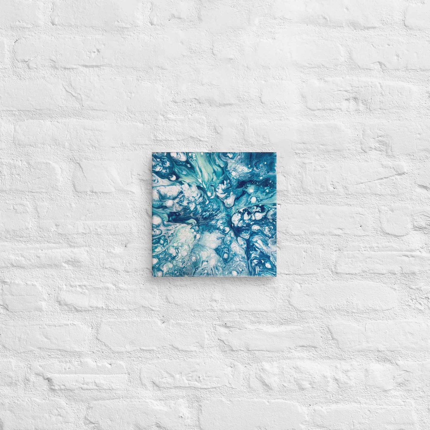 Canvas Print - Reef - Submerged Blue Fluid Abstract Sea Foam